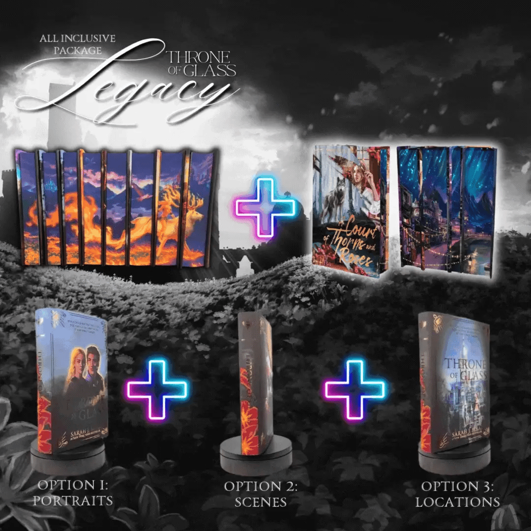 BUNDLE: TOG LEGACY (ALL INCLUSIVE PACKAGE) and ACOTAR RAINBOW EDITION (INCLUDES 46 OVERLAYS) by Sarah J. Maas - Throne of Glass Special Edition Box Set - SHIPS BY THE END OF AUGUST